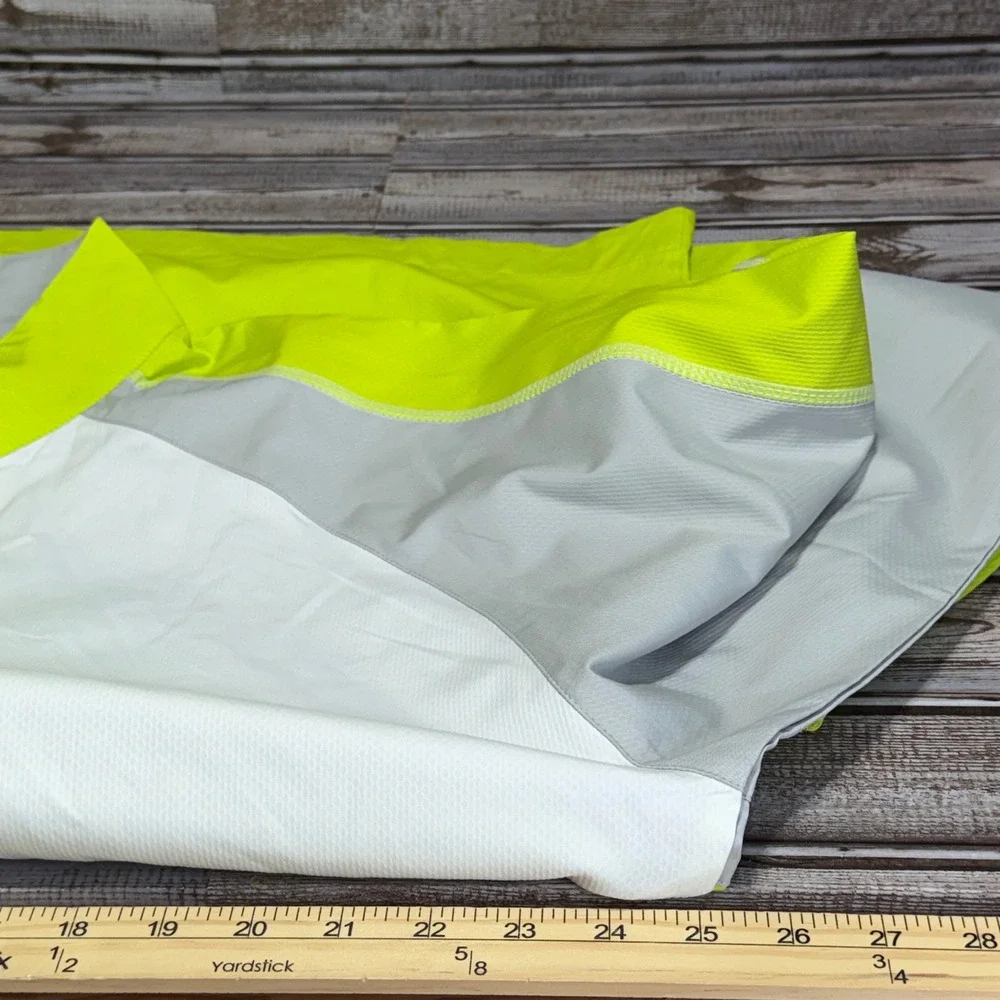 FootJoy 1/4 Zip Pullover Men‎ Large Lime Green White Grey Logo Golf Windbreaker